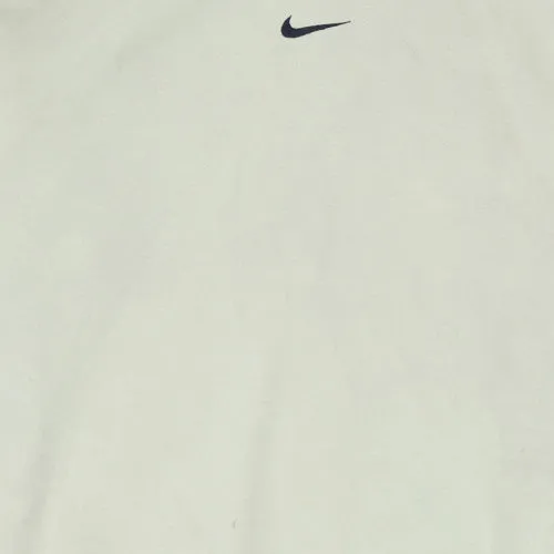 Nike Beige Cream Hoodie Men’s Small Embroidered Swoosh Minimal Logo Pullover Sweatshirt sold by Vintage Club product image thumbnail 4