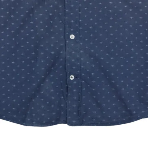 Tommy Hilfiger Navy Blue Short Sleeve Shirt Men’s XLarge All Over Print Button Up Casual Top sold by Vintage Club product image thumbnail 5