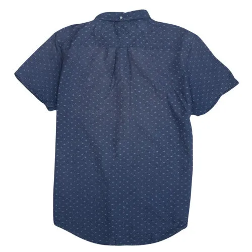 Tommy Hilfiger Navy Blue Short Sleeve Shirt Men’s XLarge All Over Print Button Up Casual Top sold by Vintage Club product image thumbnail 2
