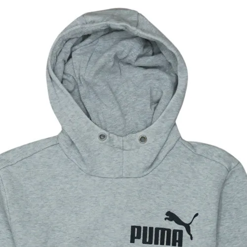 Puma Grey Hoodie Men's Small Printed Logo Kangaroo Pocket Pullover Sweatshirt sold by Vintage Club product image thumbnail 3