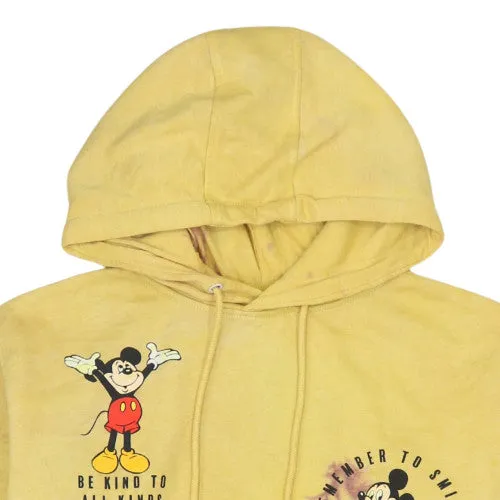 Disney Yellow Hoodie Women’s Small Mickey Mouse Printed Graphic Slogan Pullover Sweatshirt sold by Vintage Club product image thumbnail 3