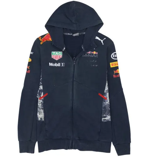 Puma Navy Blue Full Zip Hoodie Men’s Medium Red Bull Racing Printed Logos F1 Sweatshirt sold by Vintage Club