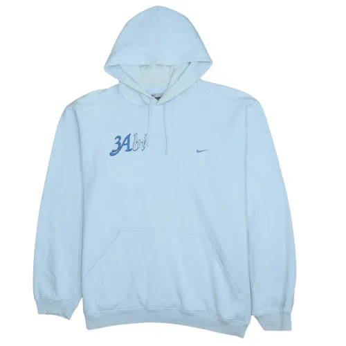 Nike Light Blue Hoodie Men’s Large Printed Absolut ABI 2001 Back Graphic Pullover Sweatshirt sold by Vintage Club