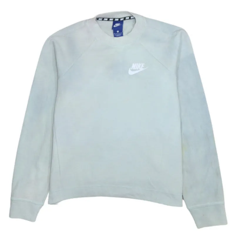 Nike Pale Mint Sweatshirt Men's Small Printed Swoosh Logo Tape Detail Pullover Top made by Nike