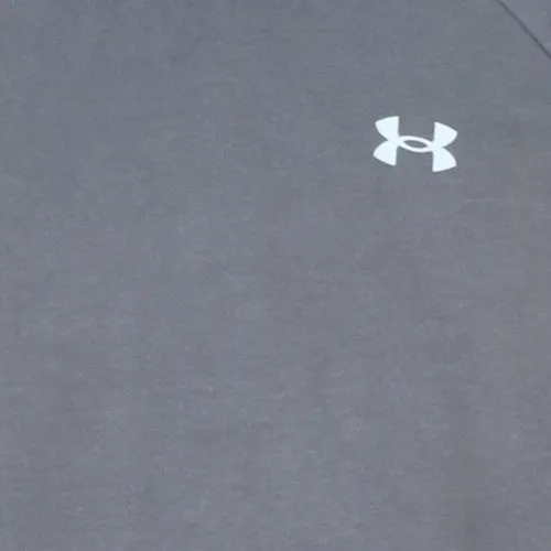 Under Armour Charcoal Grey Hoodie Men's Medium Printed Logo Kangaroo Pocket Pullover Sweatshirt sold by Vintage Club product image thumbnail 4