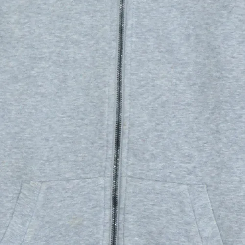 Adidas Light Grey Full Zip Hoodie Men’s Small Sleeve Logo Drawstring Hood Casual Sweatshirt sold by Vintage Club product image thumbnail 4
