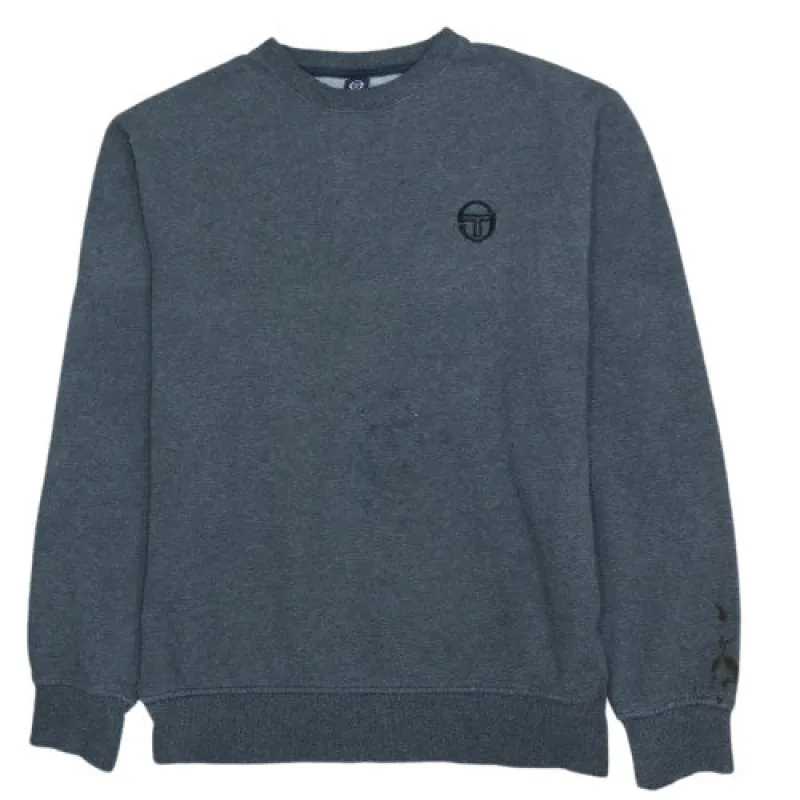 Sergio Tacchini Dark Grey Sweatshirt Men's Medium Embroidered Chest Logo Crewneck Pullover Jumper sold by Vintage Club