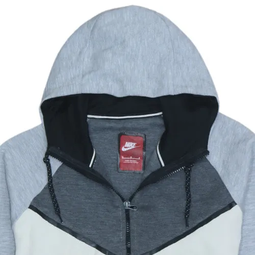 Nike Grey Colour Block Full Zip Hoodie Men's Small Drawstring Hood Split Kangaroo Pocket Sweatshirt sold by Vintage Club product image thumbnail 3