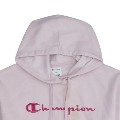 Champion Light Pink Hoodie Men's Large Embroidered Logo Kangaroo Pocket Pullover Sweatshirt sold by Vintage Club product image thumbnail 3