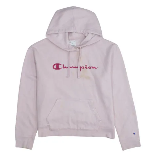Champion Light Pink Hoodie Men's Large Embroidered Logo Kangaroo Pocket Pullover Sweatshirt sold by Vintage Club