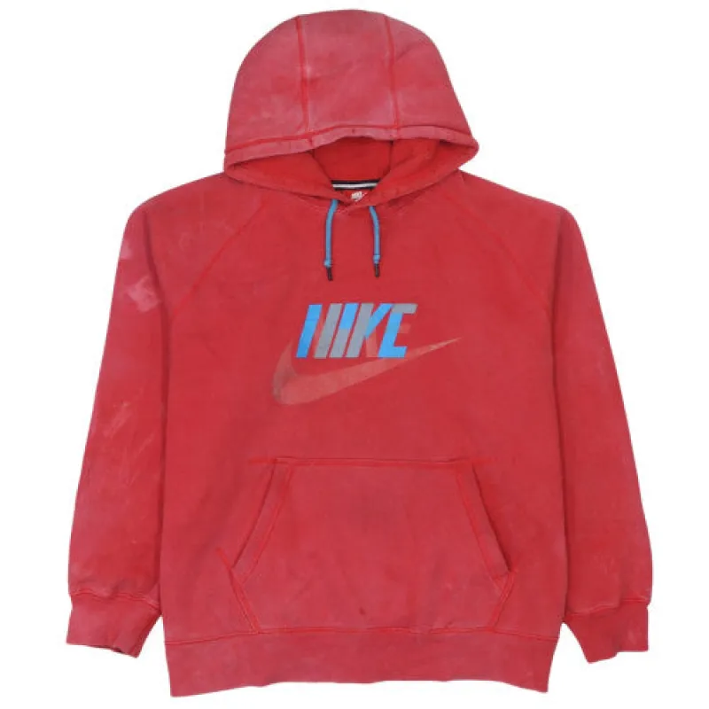 Nike Faded Red Hoodie Men's XXLarge Printed Logo Kangaroo Pocket Pullover Sweatshirt made by Nike