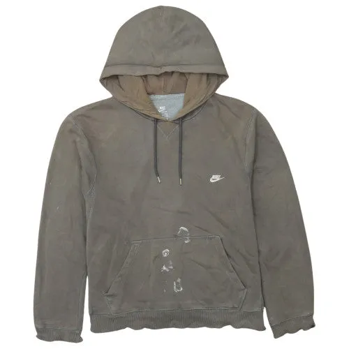 Nike Brown Pullover Hoodie Men’s Large Small Swoosh Logo Kangaroo Pocket Sweatshirt sold by Vintage Club
