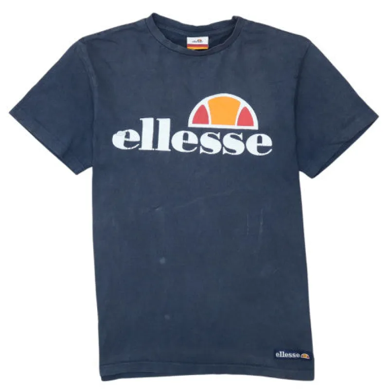 Ellesse Navy Blue T Shirt Men's XSmall Printed Chest Logo Short Sleeve Casual Tee made by Ellesse