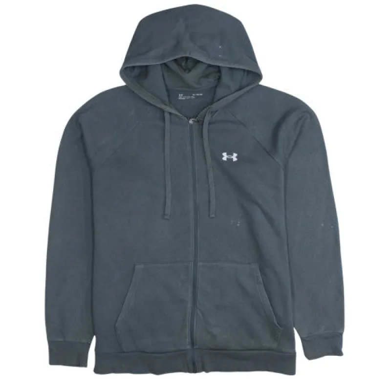 Under Armour Dark Grey Hoodie Men's XLarge Full Zip Loose Fit Embroidered Logo Sweatshirt sold by Vintage Club