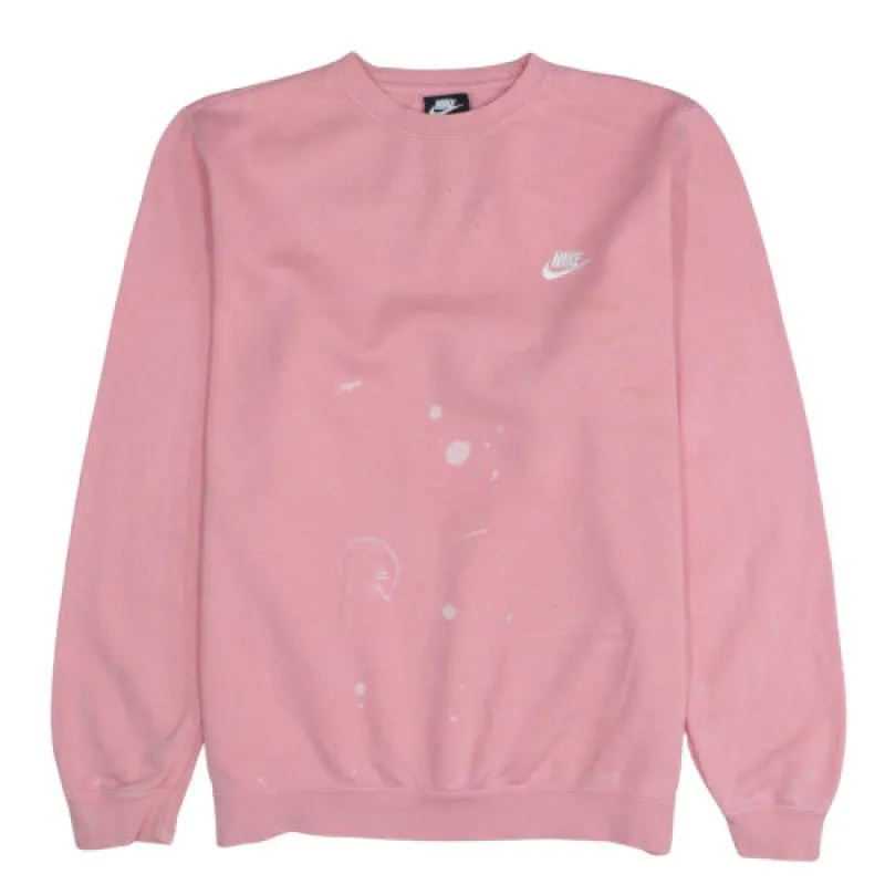 Nike Pink Sweatshirt Men's Large Embroidered Swoosh Crewneck Pullover Fleece Top sold by Vintage Club