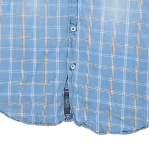 Tommy Hilfiger Light Blue Check Shirt Men's Small Hilfiger Denim Logo Long Sleeve Casual Top sold by Vintage Club product image thumbnail 5