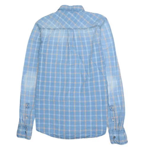 Tommy Hilfiger Light Blue Check Shirt Men's Small Hilfiger Denim Logo Long Sleeve Casual Top sold by Vintage Club product image thumbnail 2