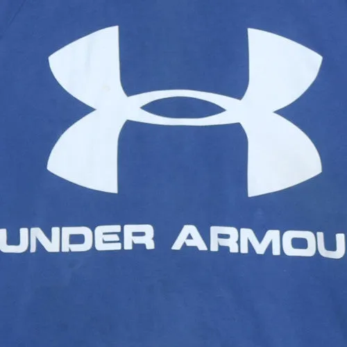 Under Armour Blue Hoodie Men's Large Printed Logo Kangaroo Pocket Pullover Sweatshirt sold by Vintage Club product image thumbnail 4