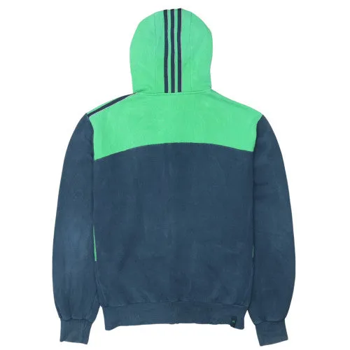 Adidas Green Navy Full Zip Hoodie Men's XLarge Embroidered Logo Three Stripe Hood Pockets Sweatshirt sold by Vintage Club product image thumbnail 2