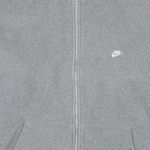 Nike Grey Full Zip Hoodie Men's XXL Embroidered Swoosh Kangaroo Pockets Fleece Sweatshirt sold by Vintage Club product image thumbnail 4