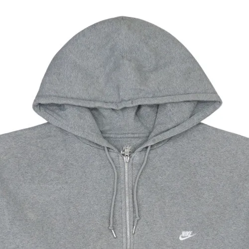 Nike Grey Full Zip Hoodie Men's XXL Embroidered Swoosh Kangaroo Pockets Fleece Sweatshirt sold by Vintage Club product image thumbnail 3