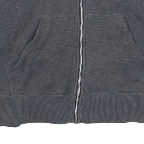 Nike Charcoal Grey Full Zip Hoodie Men's XLarge Embroidered Swoosh Kangaroo Pockets Sweatshirt sold by Vintage Club product image thumbnail 5
