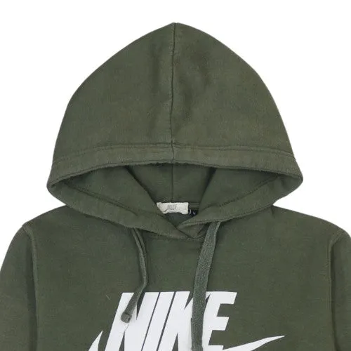 Nike Khaki Green Hoodie Men's Medium Big Printed Logo Kangaroo Pocket Pullover Sweatshirt sold by Vintage Club product image thumbnail 3