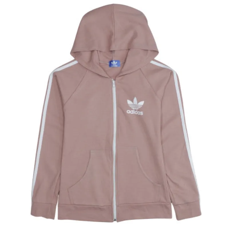Adidas Pink Full Zip Hoodie Men's Small Trefoil Logo Three Stripe Sleeves Sweatshirt sold by Vintage Club