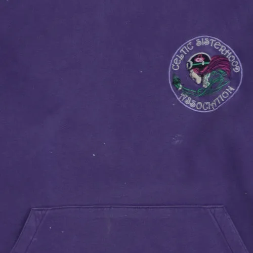 Russell Athletic Purple Hoodie Men's Medium Embroidered Chest Logo Kangaroo Pocket Pullover Sweatshirt sold by Vintage Club product image thumbnail 4