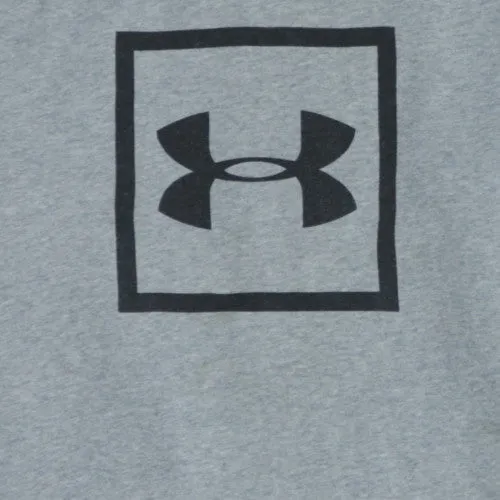Under Armour Grey Hoodie Men's XLarge Printed Box Logo Kangaroo Pocket Pullover Sweatshirt sold by Vintage Club product image thumbnail 4