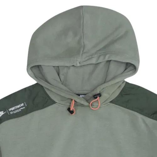 Nike Khaki Green Hoodie Men's Small Oversized Fit Printed Logos Kangaroo Pocket Sweatshirt sold by Vintage Club product image thumbnail 3