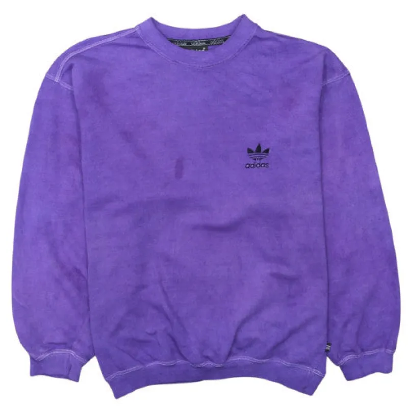 Adidas Purple Sweatshirt Men's XLarge Embroidered Trefoil Logo Crewneck Pullover Jumper sold by Vintage Club