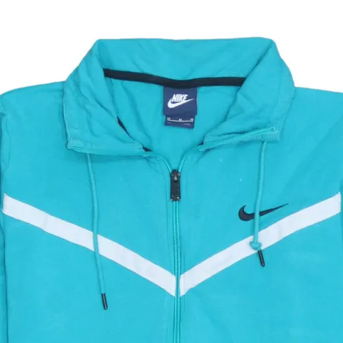 Nike Turquoise Full Zip Jacket Men's Medium White Chevron Printed Swoosh Track Top sold by Vintage Club product image thumbnail 3