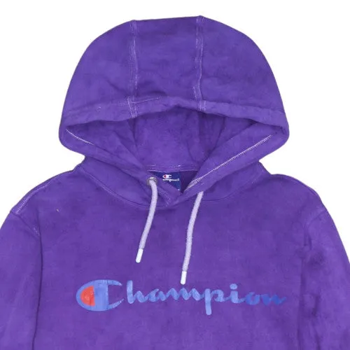 Champion Purple Hoodie Men's Small Embroidered Spellout Logo Kangaroo Pocket Pullover Sweatshirt sold by Vintage Club product image thumbnail 3