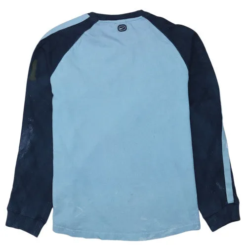 Nike Light Blue Sweatshirt Men's Large Printed Logo Raglan Long Sleeve Pullover Top sold by Vintage Club product image thumbnail 2