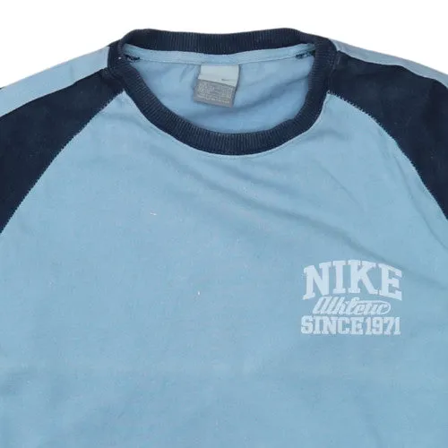 Nike Light Blue Sweatshirt Men's Large Printed Logo Raglan Long Sleeve Pullover Top sold by Vintage Club product image thumbnail 3
