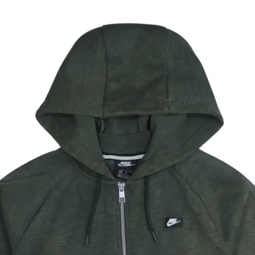 Nike Dark Green Full Zip Hoodie Men's Medium Embroidered Chest Logo Kangaroo Pockets Sweatshirt sold by Vintage Club product image thumbnail 3