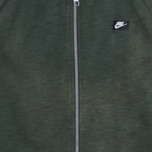 Nike Dark Green Full Zip Hoodie Men's Medium Embroidered Chest Logo Kangaroo Pockets Sweatshirt sold by Vintage Club product image thumbnail 4