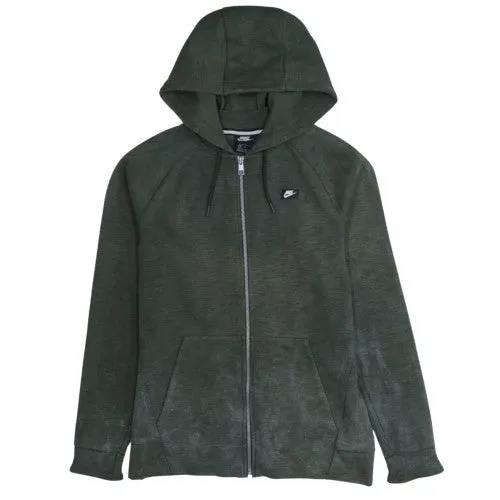 Nike Dark Green Full Zip Hoodie Men's Medium Embroidered Chest Logo Kangaroo Pockets Sweatshirt sold by Vintage Club