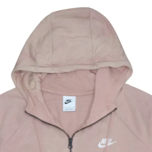 Nike Dusty Pink Full Zip Hoodie Men's Large Printed Swoosh Logo Kangaroo Pockets Sweatshirt sold by Vintage Club product image thumbnail 3