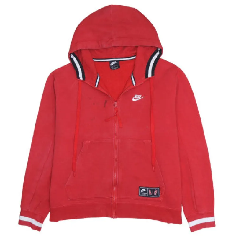 Nike Red Full Zip Hoodie Men’s XLarge Embroidered Swoosh Nike Air Back Logo Sweatshirt sold by Vintage Club