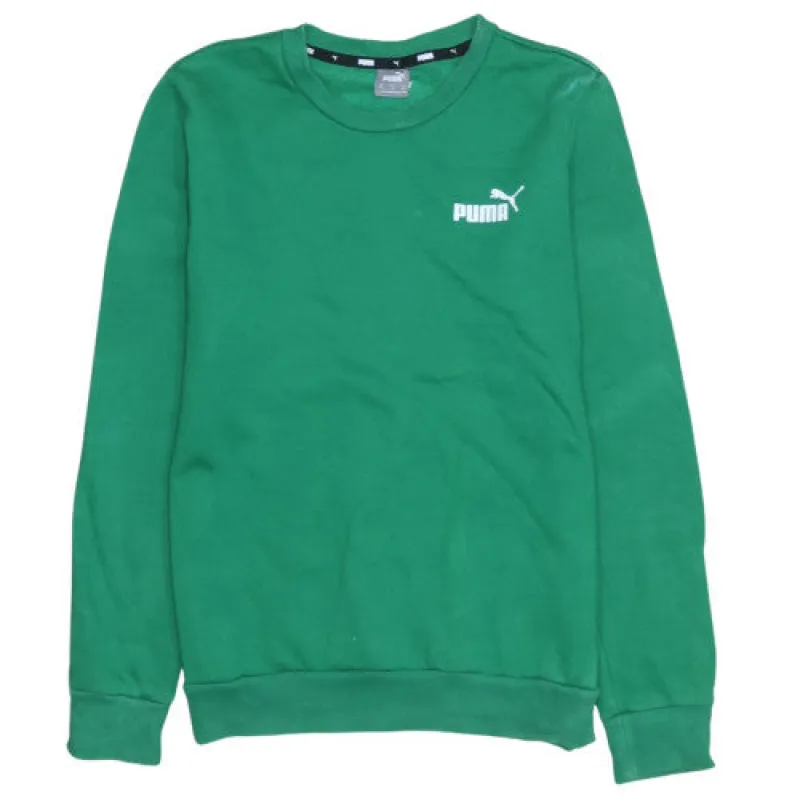 Puma Green Sweatshirt Men's XSmall Printed Chest Logo Crewneck Pullover Fleece Top made by Puma