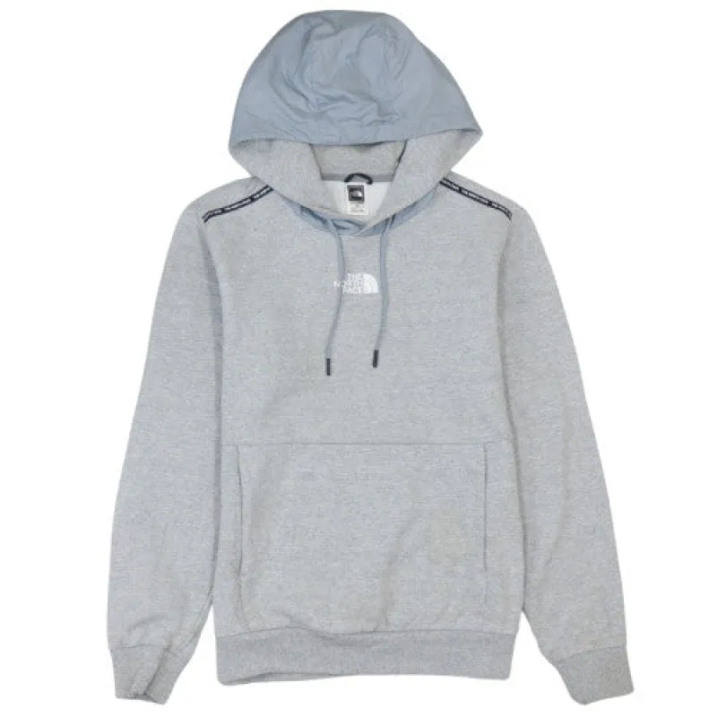 The North Face Grey Hoodie Men's Small Contrast Nylon Hood Tape Logo Pullover Sweatshirt sold by Vintage Club