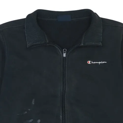 Champion Black Full Zip Sweatshirt Men's Large Embroidered Chest Logo Pockets Fleece Jacket sold by Vintage Club product image thumbnail 3