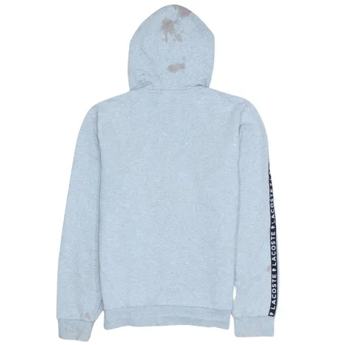 Lacoste Grey Colour Block Hoodie Men's Small Full Zip Logo Tape Sleeves Embroidered Croc Sweatshirt sold by Vintage Club product image thumbnail 2