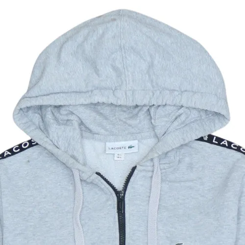 Lacoste Grey Colour Block Hoodie Men's Small Full Zip Logo Tape Sleeves Embroidered Croc Sweatshirt sold by Vintage Club product image thumbnail 3