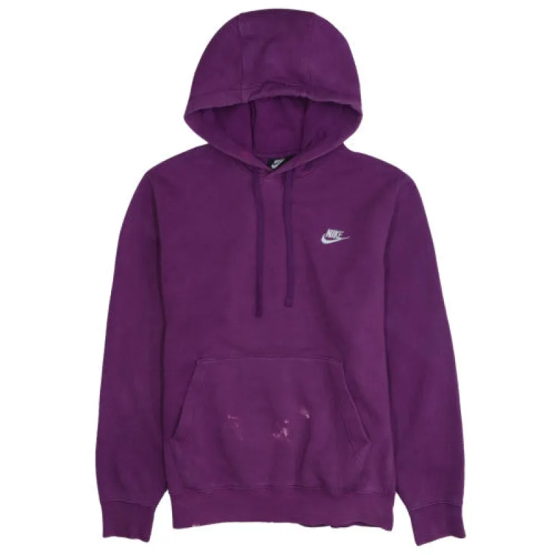 Nike Purple Hoodie Men's Small Embroidered Swoosh Logo Kangaroo Pocket Pullover Sweatshirt sold by Vintage Club