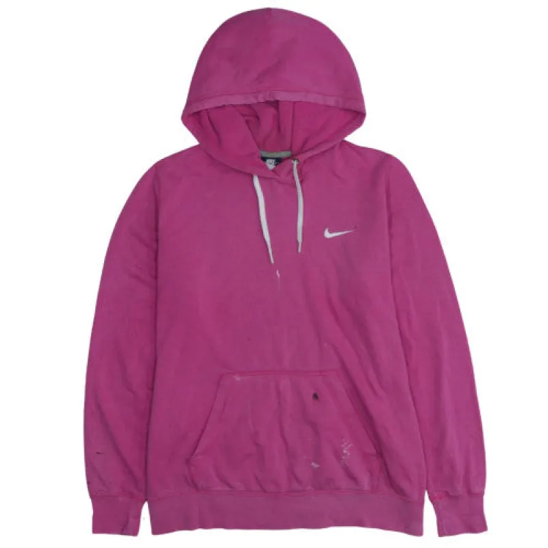Nike Pink Pullover Hoodie Men's XLarge Embroidered Swoosh Kangaroo Pocket Fleece Sweatshirt made by Nike