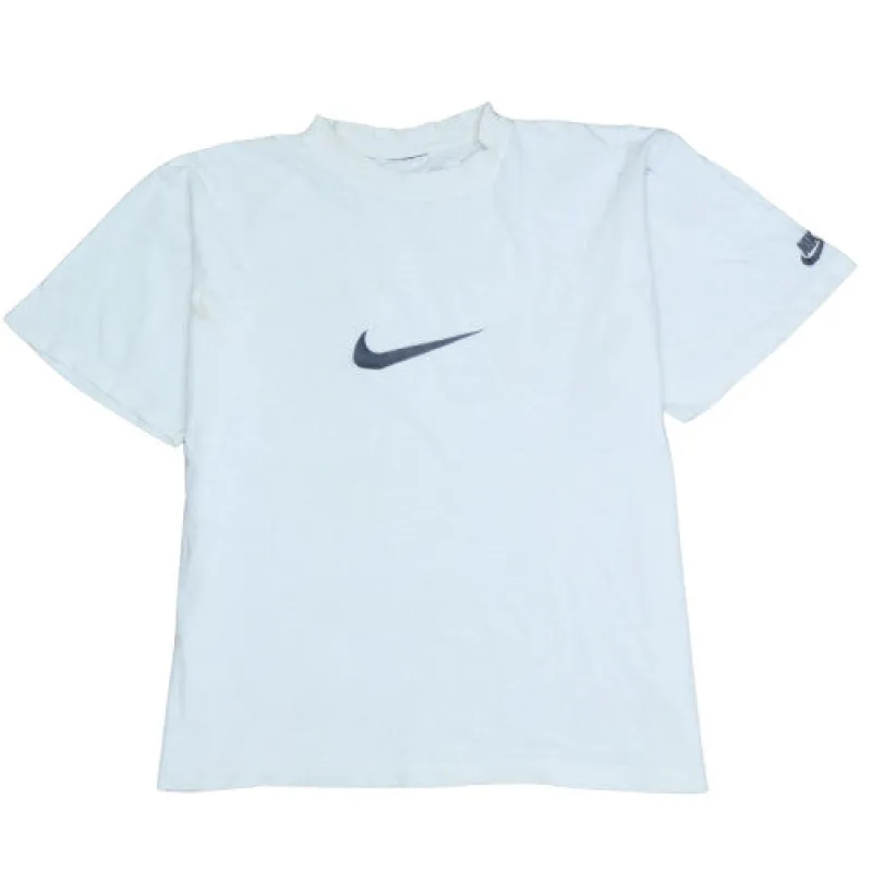 Nike White T Shirt Men's XLarge Printed Swoosh Logo Short Sleeve Casual Tee sold by Vintage Club