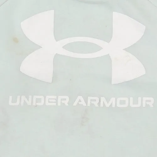 Under Armour Light Mint Green Hoodie Men's Small Printed Logo Kangaroo Pocket Pullover Sweatshirt sold by Vintage Club product image thumbnail 4